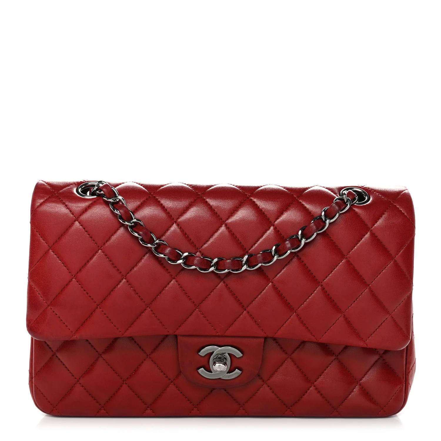 Chanel Lambskin Quilted Medium Double Flap Red 1871783 | FASHIONPHILE (US)