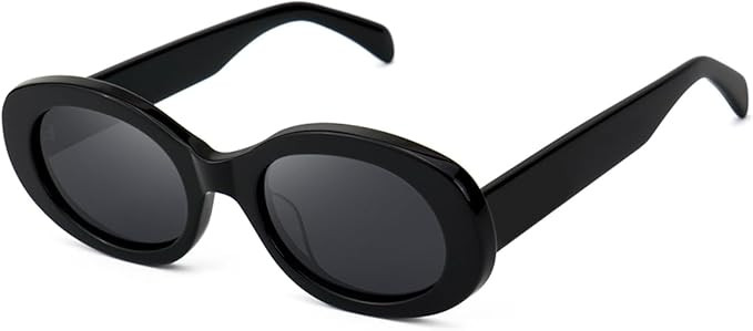 Retro Oval Sunglasses for Women Men Polarized Handmade Acetate Women's Sunglasses Trendy | Amazon (US)
