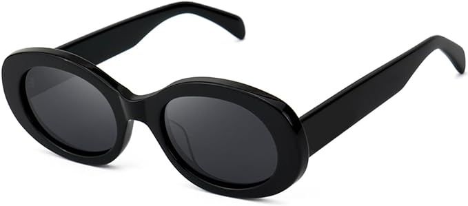 Retro Oval Sunglasses for Women Men Polarized Handmade Acetate Women's Sunglasses Trendy | Amazon (US)
