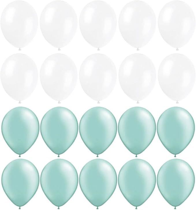 Neo LOONS 10" Pastel White & Mint Green Premium Latex Balloons -- Great for Kids , Adult Birthday... | Amazon (US)