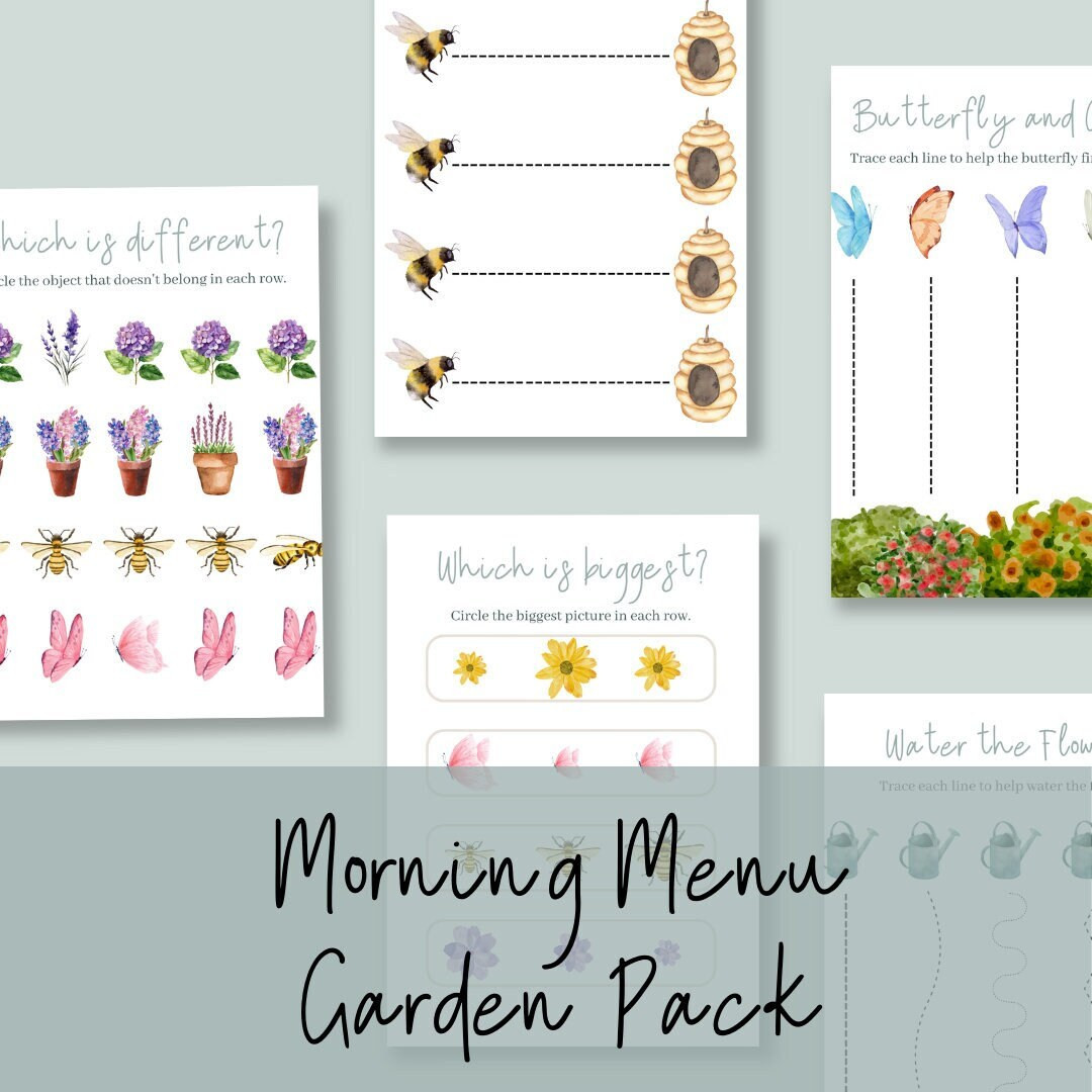Morning Menu Garden Pack Morning Time Bundle Homeschool - Etsy | Etsy (US)