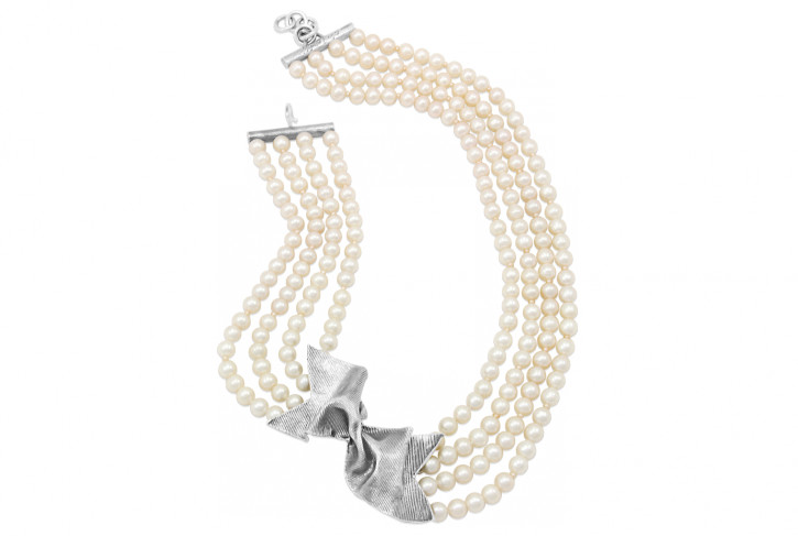 Twist Bow Pearl Necklace | Mignon Faget | Mignon Faget