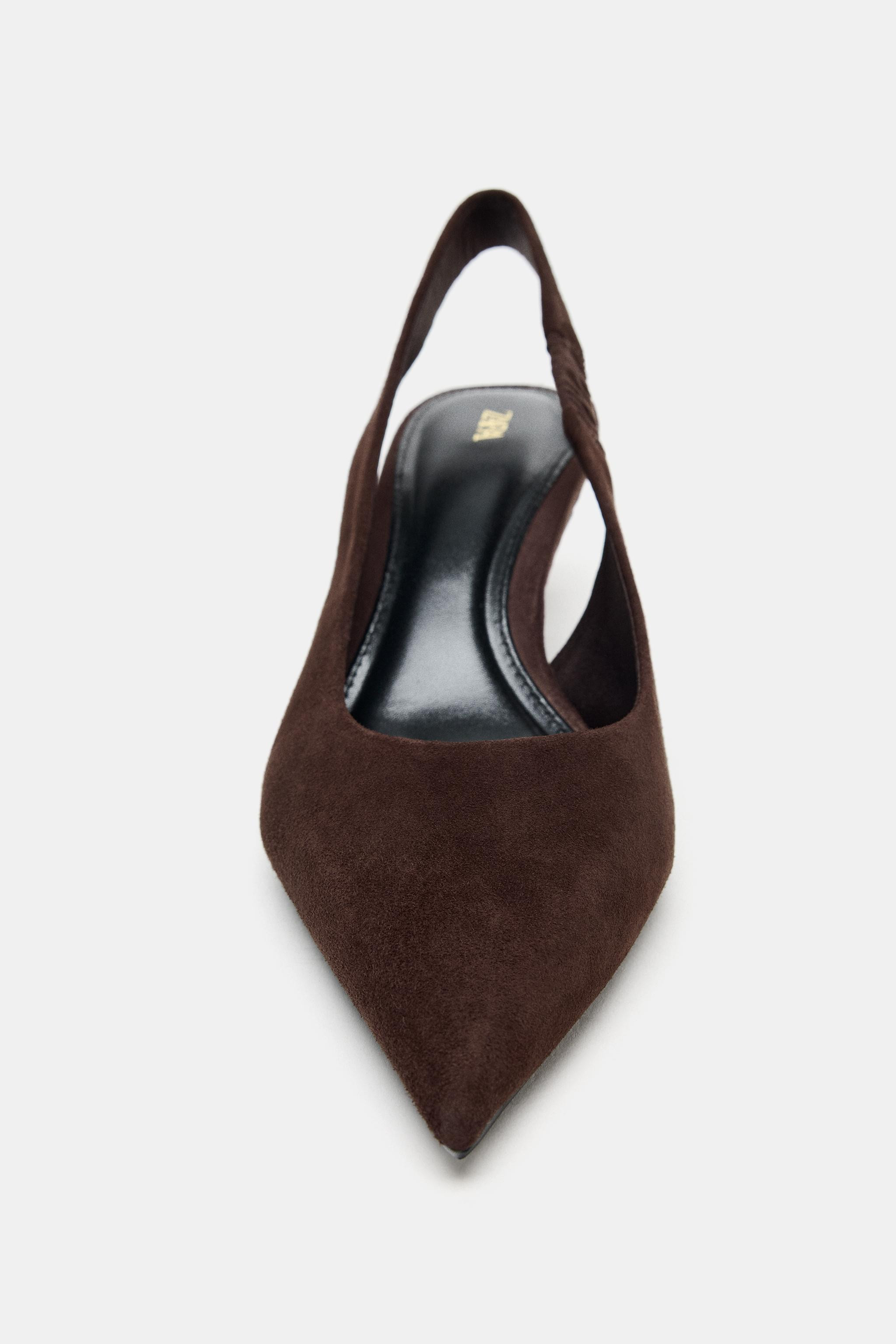 SUEDE KITTEN HEEL SLINGBACKS | Zara US