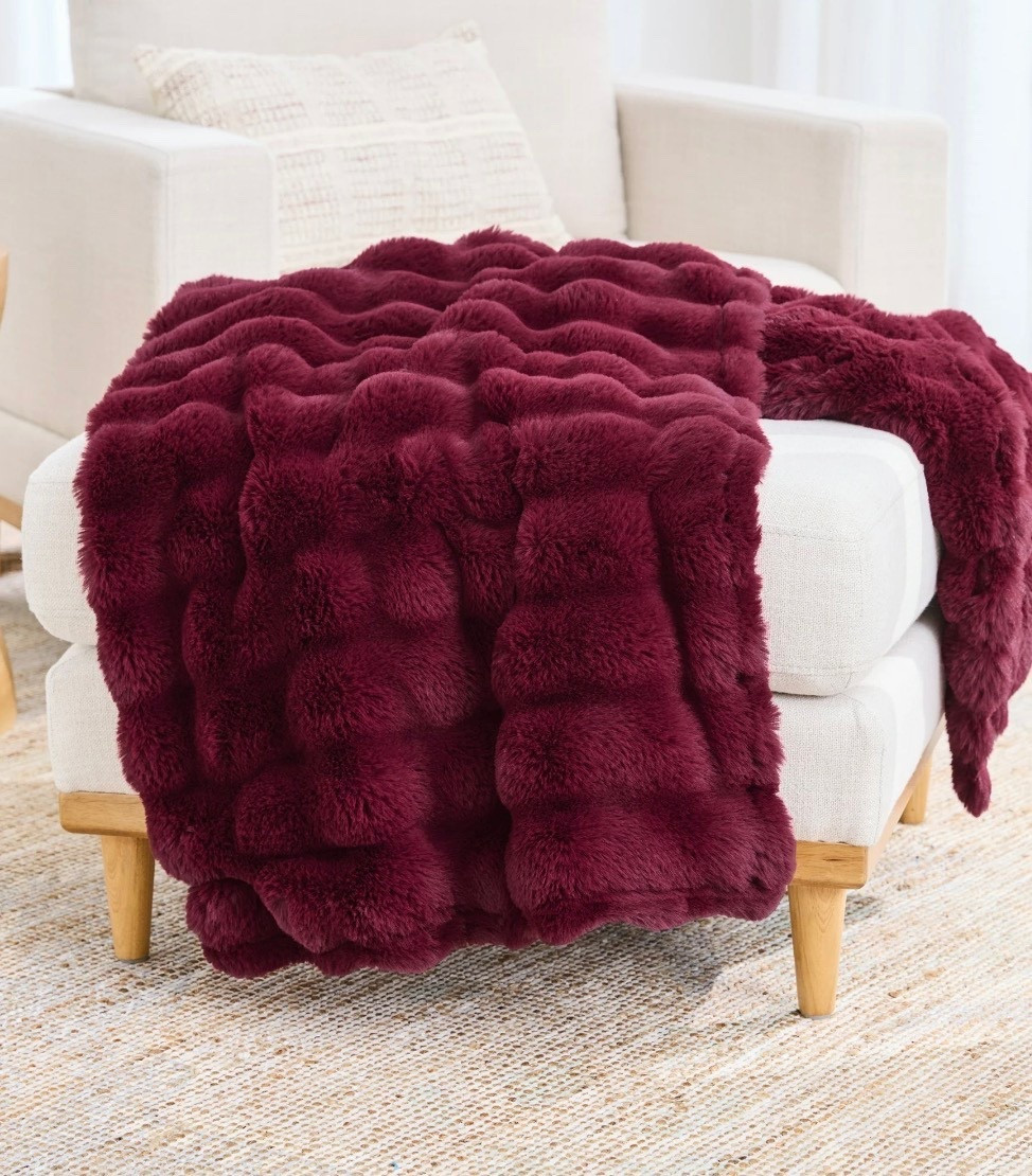 Elevate your living space with the luxurious comfort of the Better Homes & Gardens Merlot Bubble Faux Fur Throw for Adults & Teens. This elegant throw features a plush, bubble-textured faux fur that adds a sophisticated touch to any room. This throw brings a fresh, modern accent to your décor

#LTKfoodie #LTKGiftGuide #LTKHoliday
