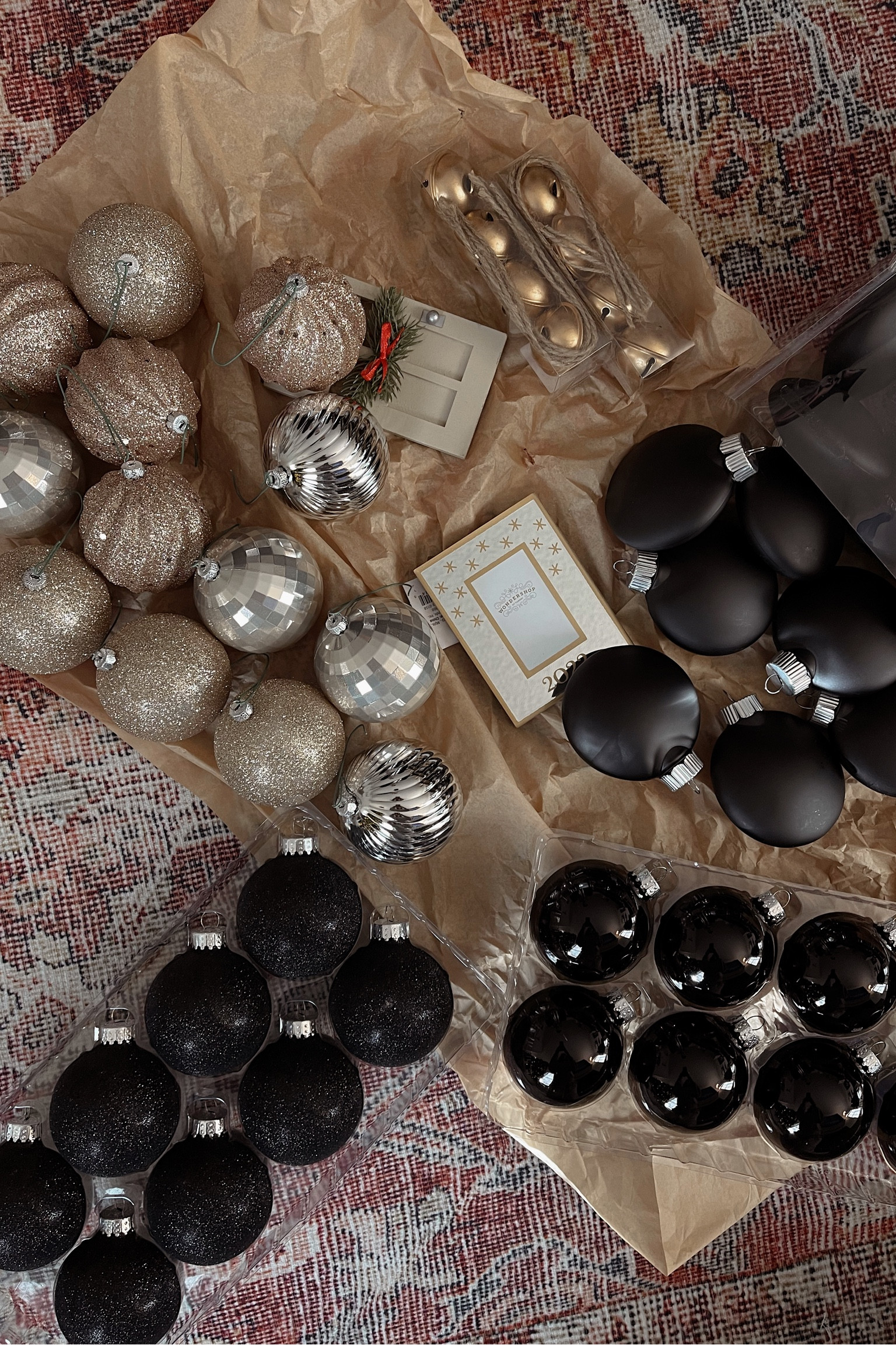 This year’s Christmas tree ornaments!  I knew I wanted black and some sparkle and these were perfect! I mixed some glittery black with matte black and shiny black  

#LTKHoliday #LTKunder50 #LTKSeasonal