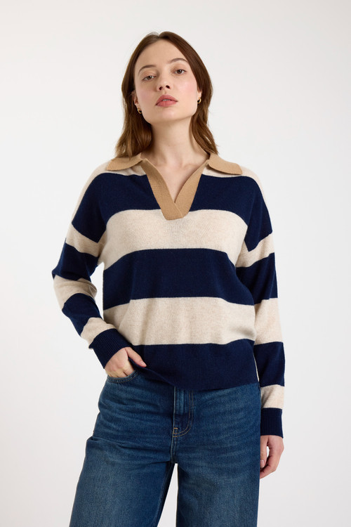 Brodie Pure Cashmere Ruby Long Sleeve 100% Cashmere Sweater in Navy at Nordstrom, Size X-Small | Nordstrom