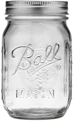 Ball Mason Jar-16 oz. Clear Glass Heritage Series - Set of 8 | Amazon (US)