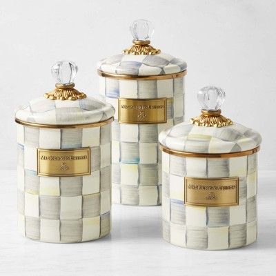 Mackenzie Childs Sterling Check Canister | Williams-Sonoma