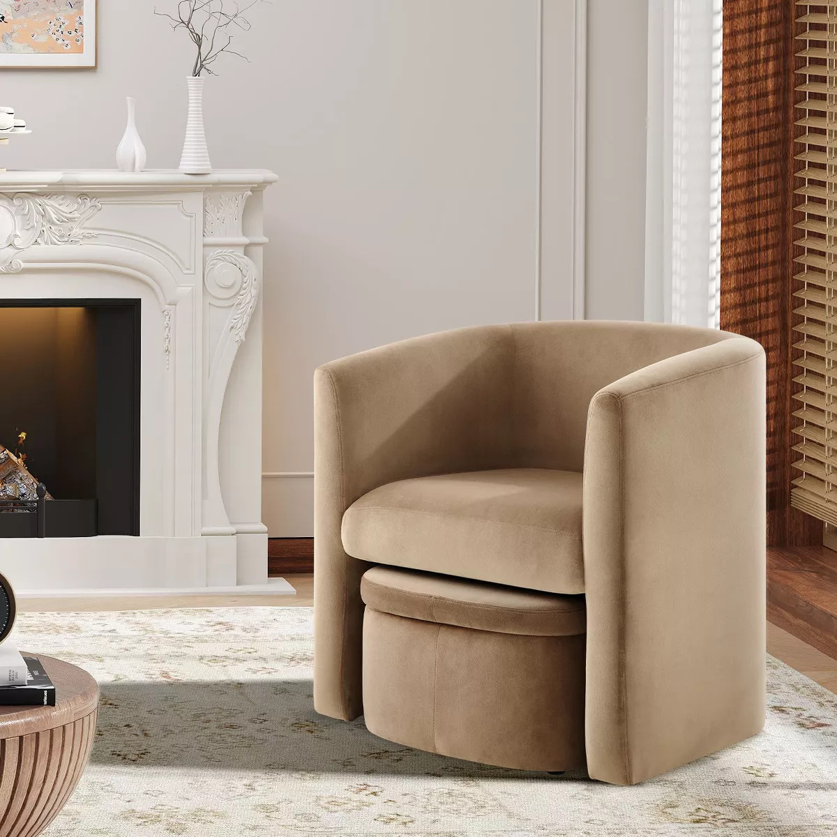 Barrel Chair with Storage Ottoman Set | Target