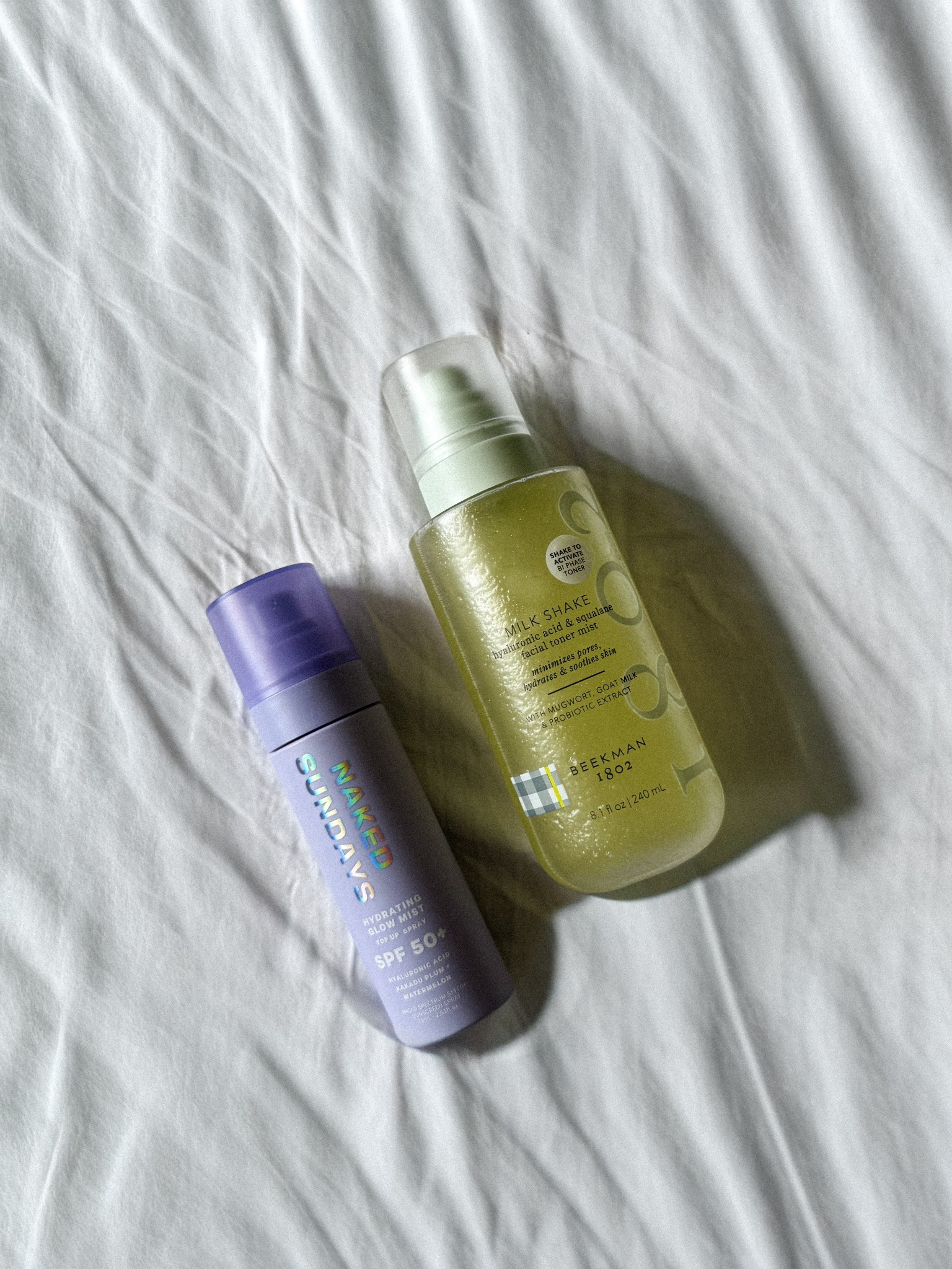 my "i don't feel like doing my skincare this morning" starter kit is literally just these two mists and i'm DONE. spritz, spritz, go. skin fed, SPF on, glowing—all without touching my face once.

🤍 @nakedsundays-us Hydrating Glow Mist SPF 50+: your sunscreen step but make it luxurious
🤍 Beekman 1802 Milk Shake Hyaluronic Acid & Squalane Facial Toner Mist: plump + hydrated skin in literally 2 seconds

use my code OXMXL20 to save on Beekman1802 💰 

#LTKbeauty #LTKfindsunder50 #LTKskincare #skincareroutine #morningskincare #spf50 #sunscreeneveryday #glowyskin #skincareampm #hyaluronicacid #squalane #toner #mist #nakedSundays #beekman1802 #lazygirlaesthetic #softgirlskincare #skintok #skincarefinds #amazonskincare #affordableskincare #glowmist #skincareessentials #dewyskingirl #5minuteskincare @ulta 

#LTKBeauty #LTKgrwm #LTKSaleAlert