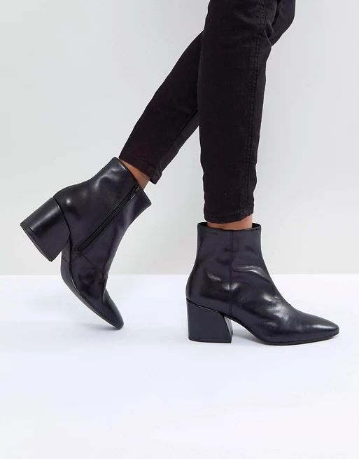 Vagabond Olivia Black Leather Ankle Boot | ASOS UK