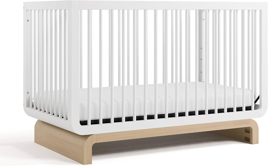 Storkcraft Santorini 5-in-1 Convertible Crib with Toddler Guardrail \u2013 GREENGUARD Gold Certif... | Amazon (US)