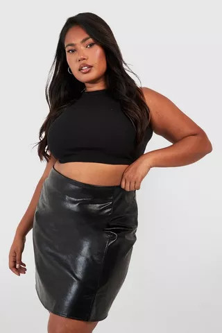 Plus Shiny Mini Skirt | boohoo (US & Canada)