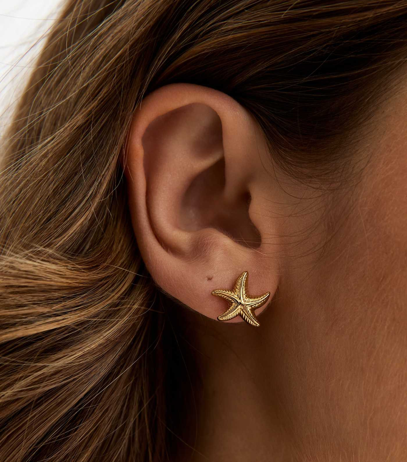 18ct Gold Plated Plated Starfish Stud Earrings | New Look | New Look (UK)
