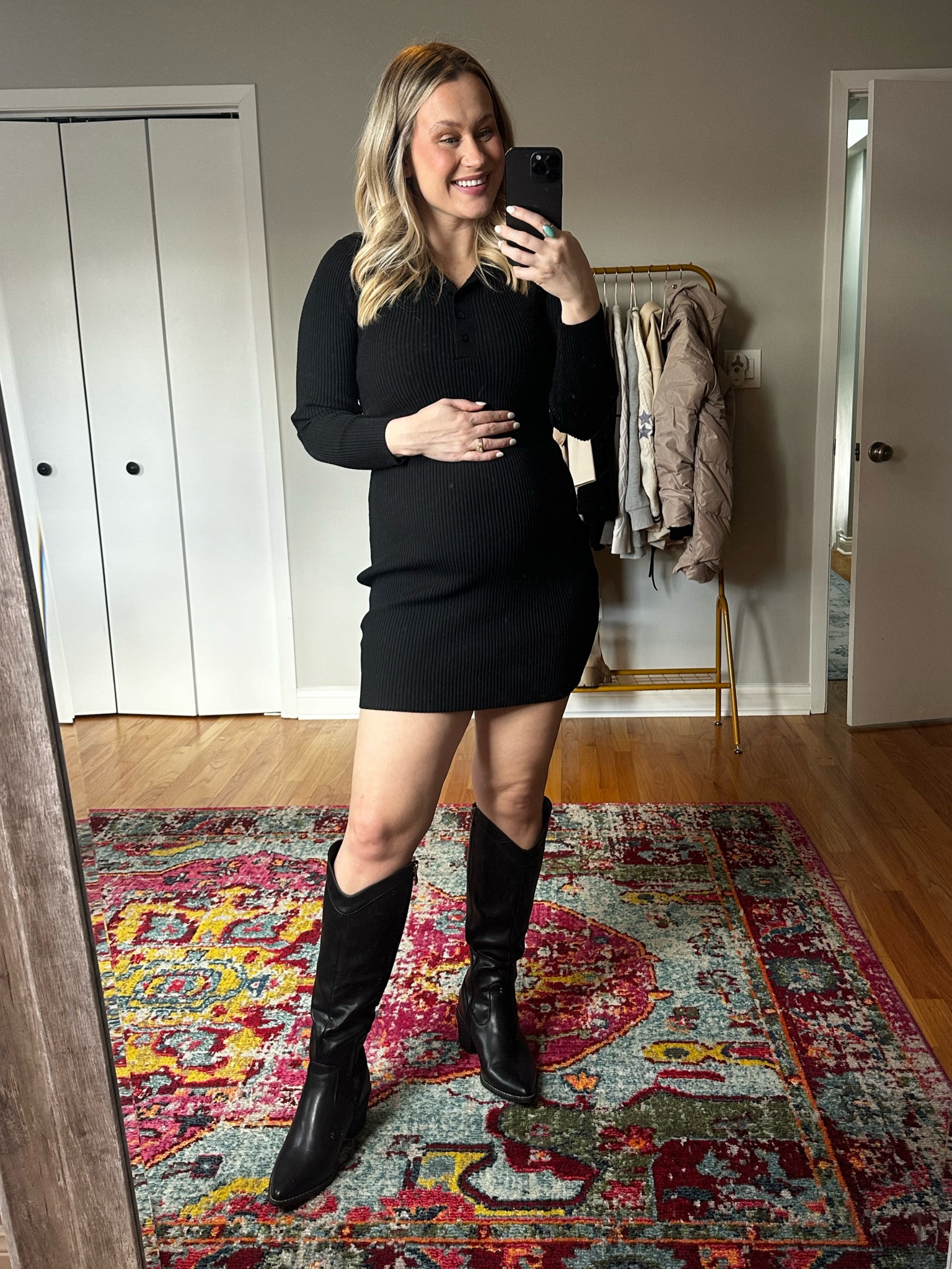 This sweater dress is on sale for $15! Not maternity but super stretchy so it’s great with a bump! #maternity #winteroutfit #valentinesday 

#LTKsalealert #LTKbump #LTKshoecrush