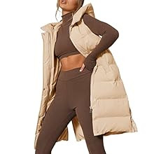 Inorin Womens Down Vest with Stand Collar Thick Hooded Sleeveless Long Coats Jacket | Amazon (US)