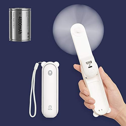 JISULIFE Handheld Fan with 4800 mAh Powerbank Max 46 Hours Runtime,Pocket Fan Portable Battery Op... | Amazon (US)