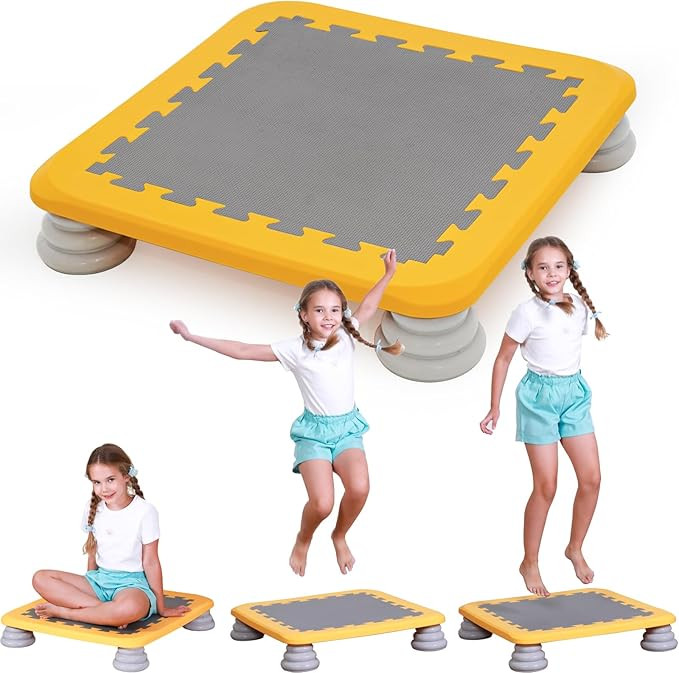 Mini Trampoline for Kids, 25 Inch Sensory Trampoline Bouncing Board with Non-Slip Base, Balance a... | Amazon (US)