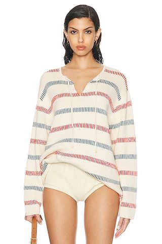 BODE Bay Stripe Sweater in Cream & Multi | FWRD | FWRD 