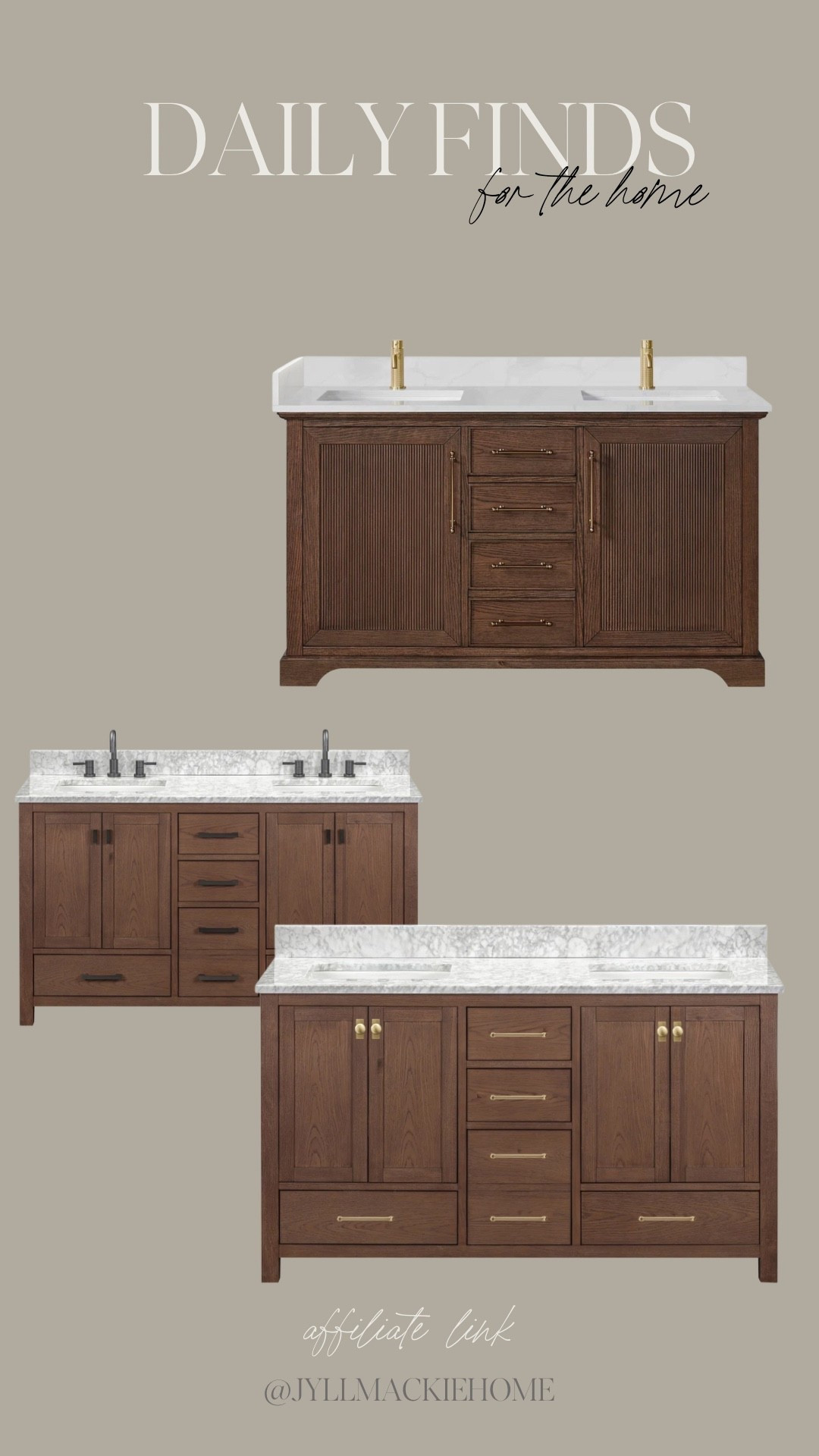 Dark oak vanity options 
