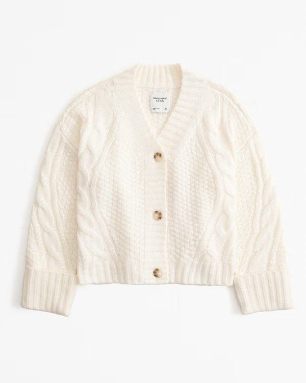 Women's Cable Seed Stitch Cardigan | Women's Tops | Abercrombie.com | Abercrombie & Fitch (US)