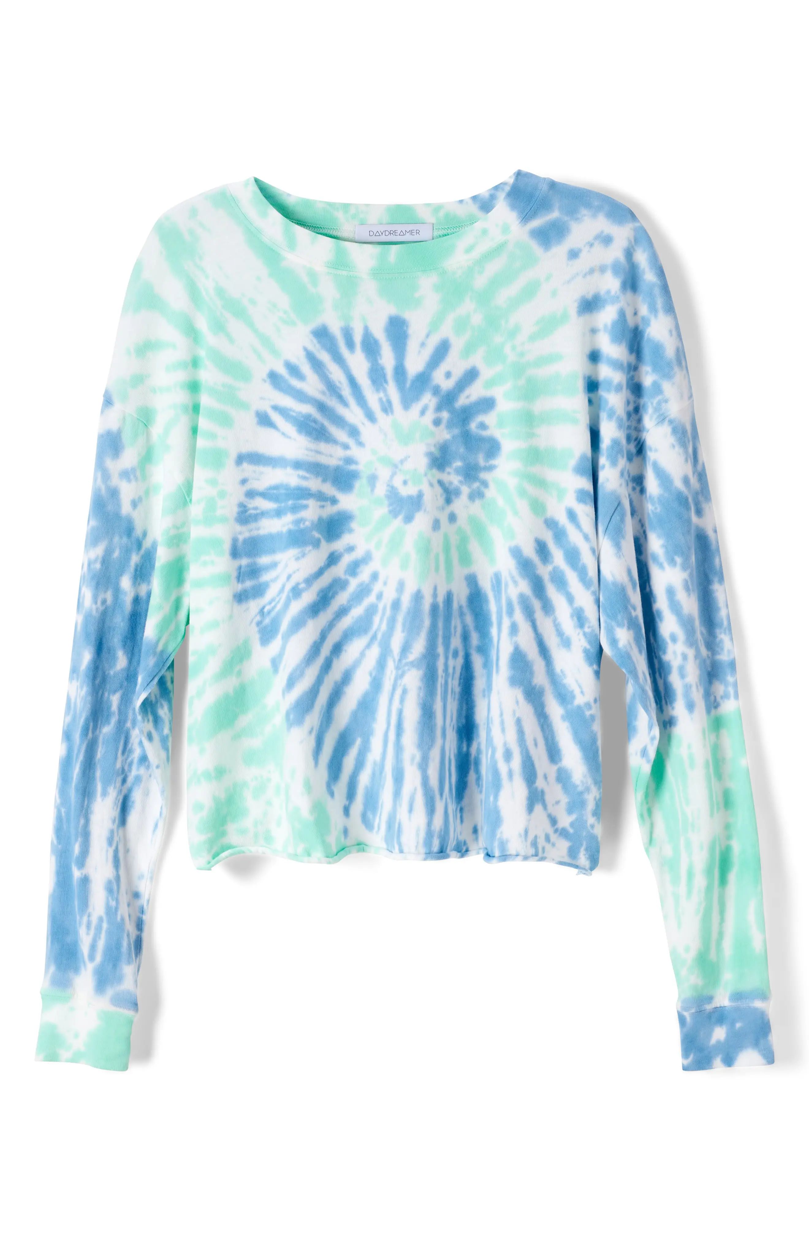 Women's Daydreamer Tie Dye Long Sleeve Crop T-Shirt | Nordstrom