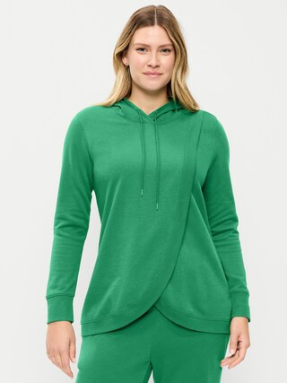 Maternity Cross-Front Nursing Pullover Hoodie | Old Navy (US)