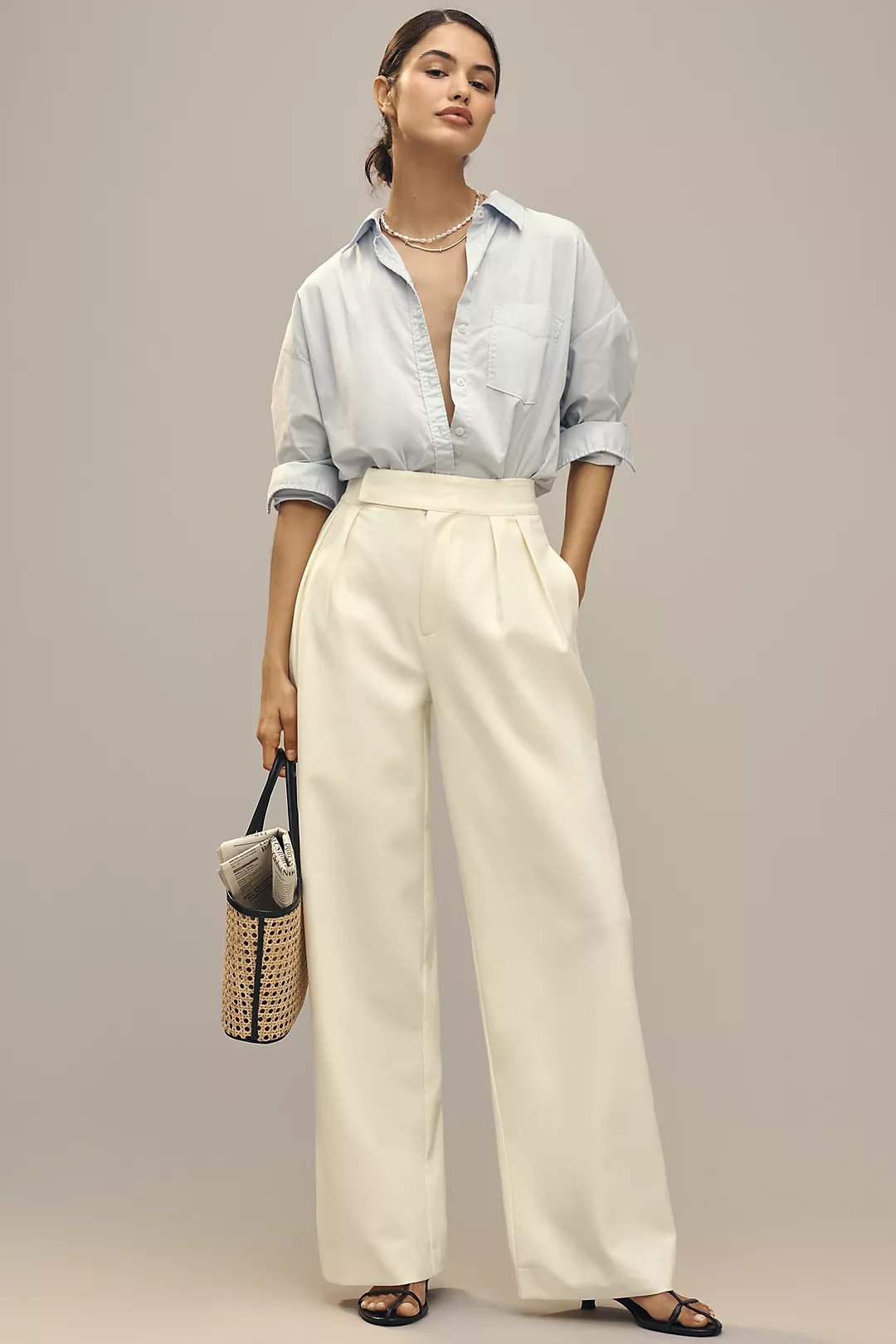 Endless Rose Pleated High-Rise Trousers | Anthropologie (US)