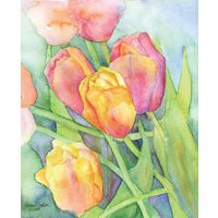 Tulips Watercolor Painting Giclee Print Unframed | Etsy (US)