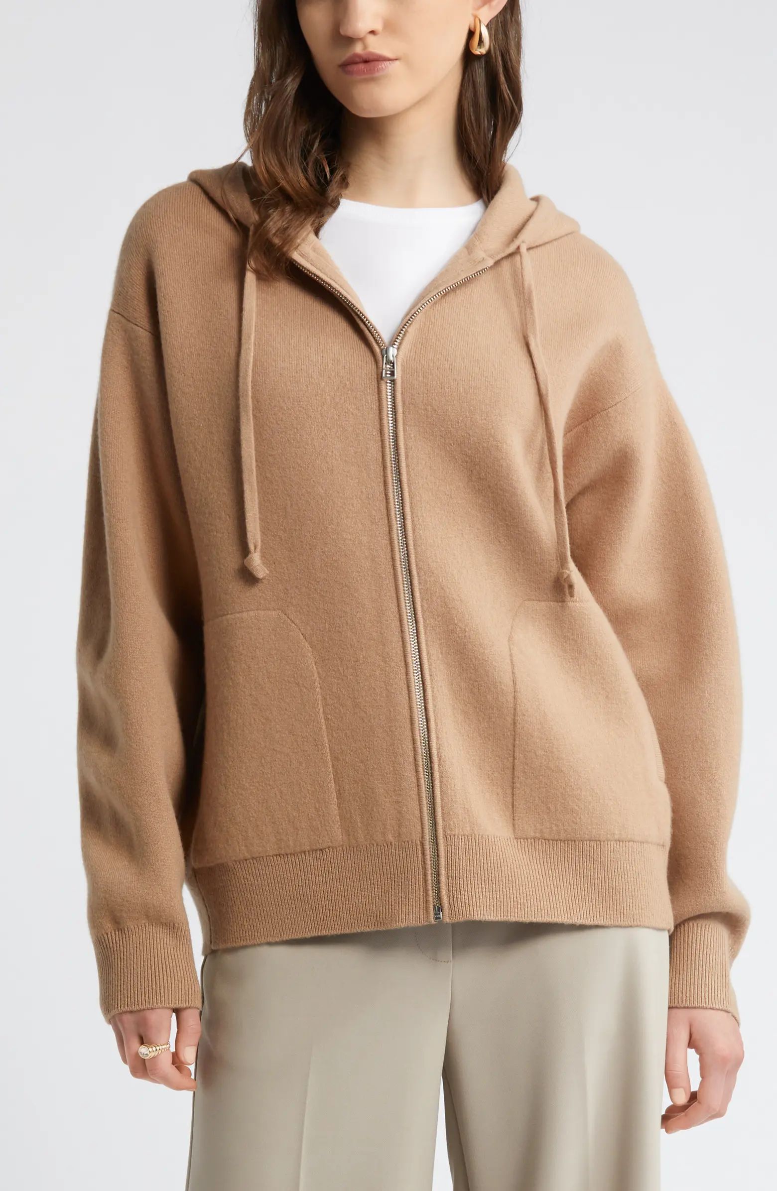 Nordstrom Wool Blend Zip Hoodie Cardigan | Nordstrom | Nordstrom