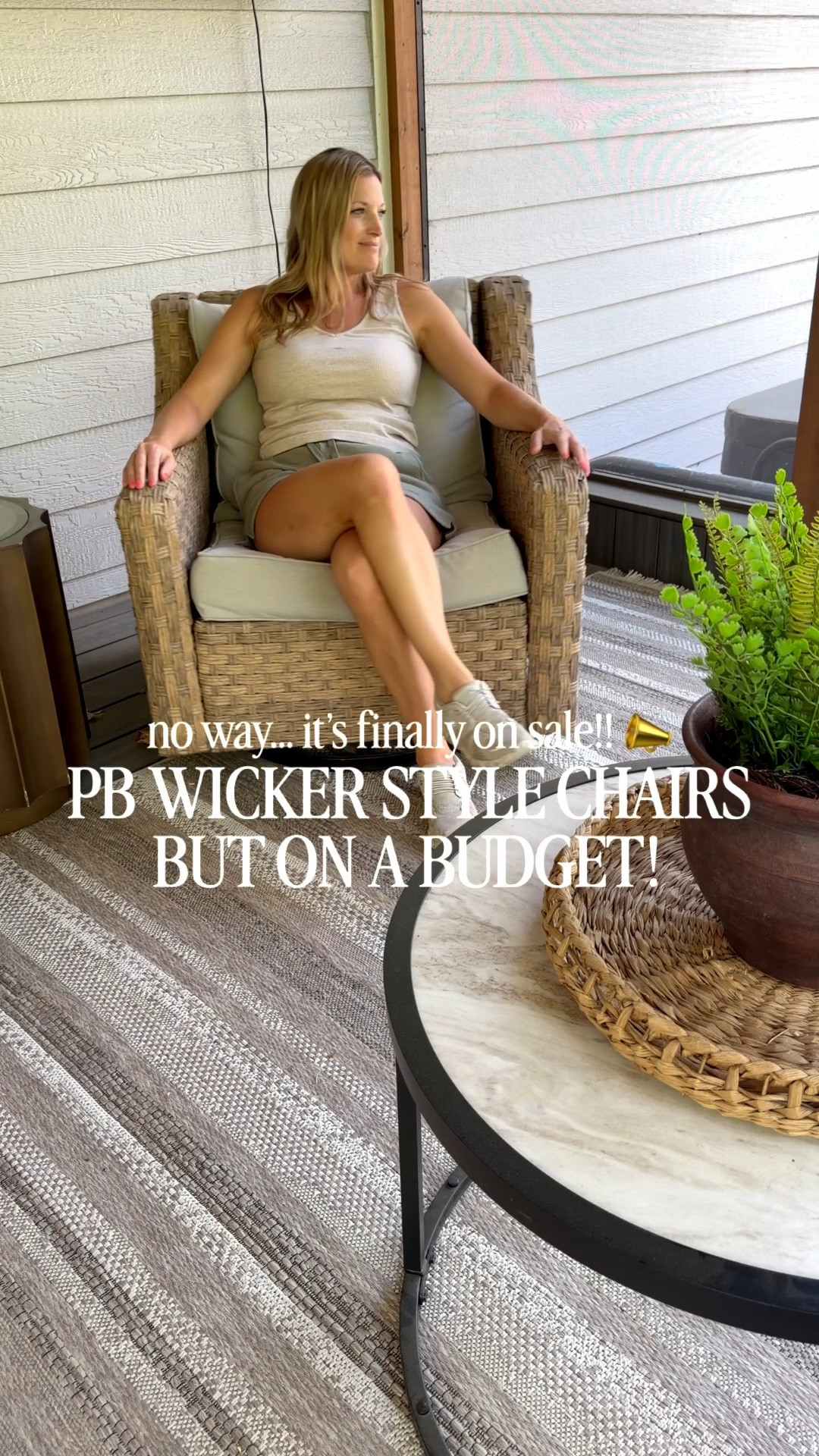 I have been waiting for this wicker set to go on sale and it’s finally here!!! I talk about this at all the time because it is literally the best patio set I’ve ever had! ￼

Super high-quality and very affordable! The sofa is out of stock, but the swivel chairs are our favorite! If I had to do it again, I would get two sets of chairs and take out the sofa! ￼
