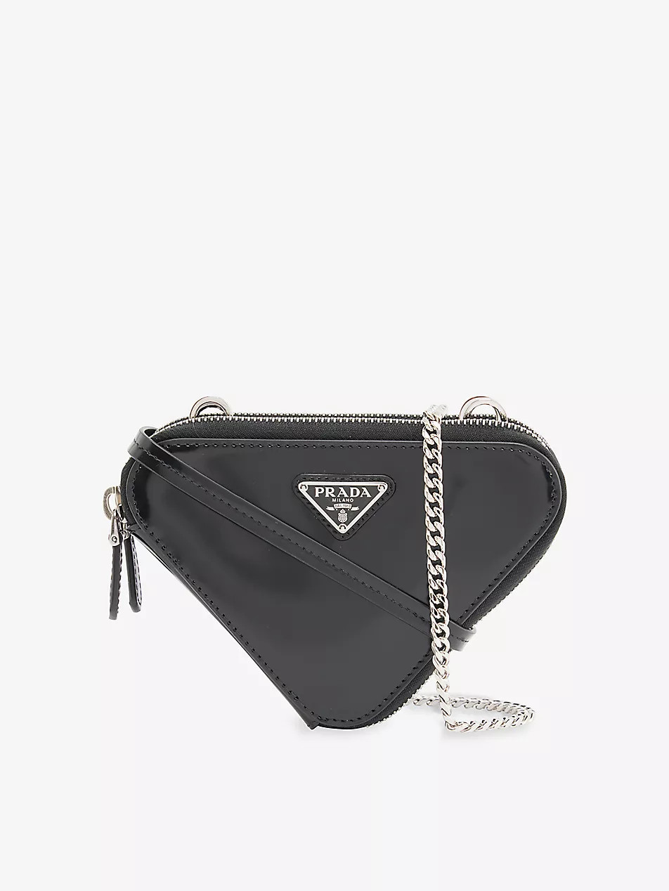 Triangle mini  leather pouch bag | Selfridges