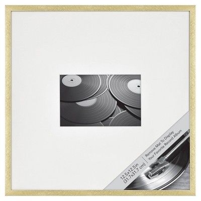 12.5&#34; x 12.5&#34; Matted to 4&#34; x 6&#34; Thin Metal Gallery Frame Brass - Project 62&#8482... | Target