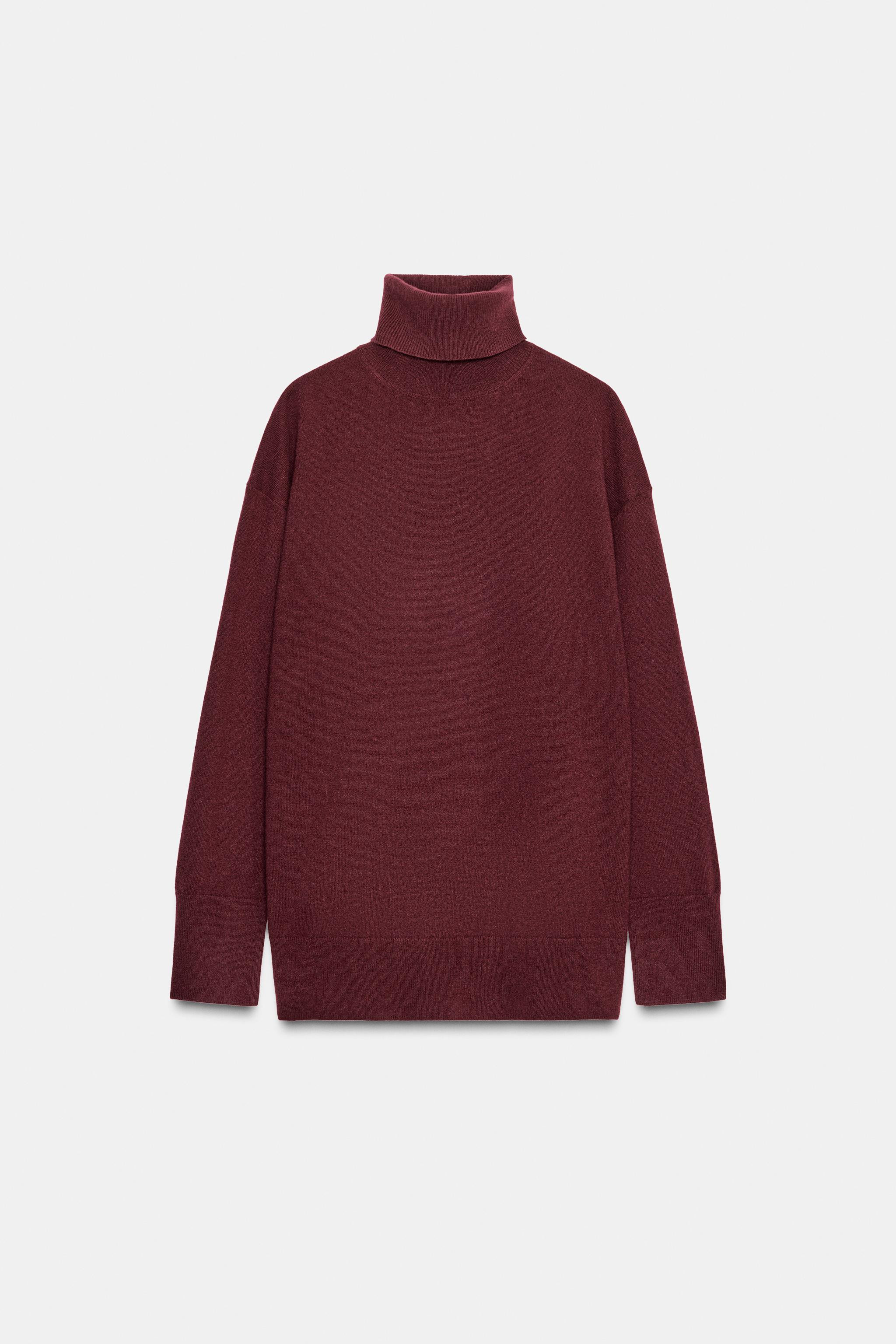100% WOOL OVERSIZED HIGH COLLAR JUMPER | Zara US