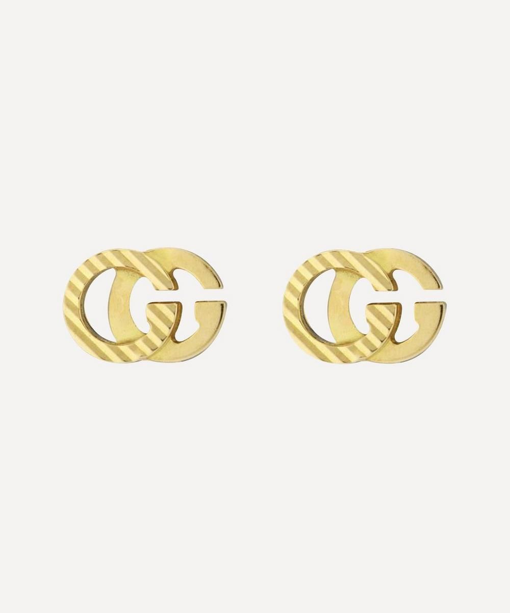 18ct Gold GG Running Stud Earrings | Liberty London (UK)