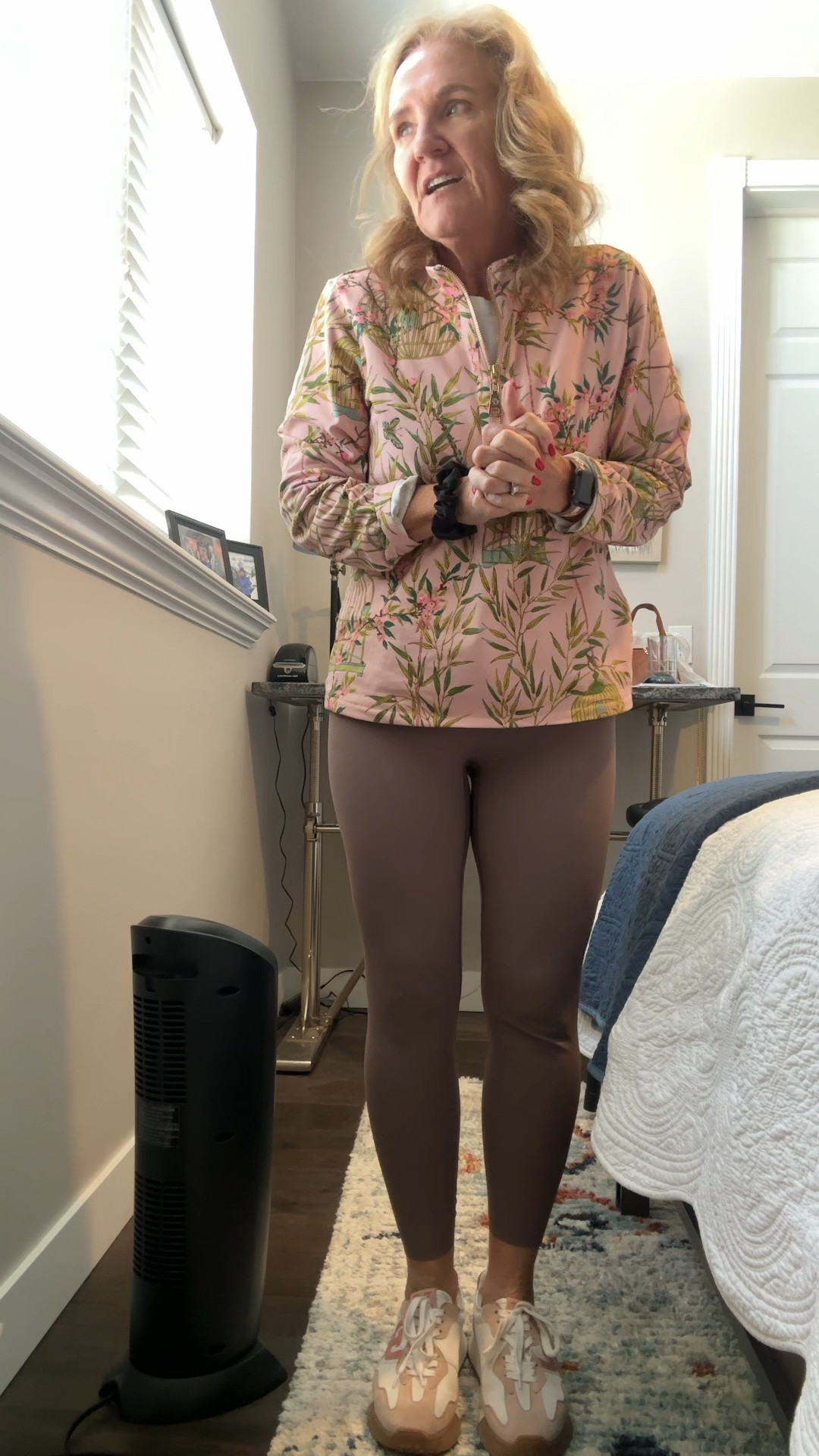 Working from home, but out of town at my sisters! 

1/2 zip beautiful print I did size up to a large for a relaxed fit I love this print!

Spanx booty boost 7/8 leggings are a favorite! ❤️ wearing a medium 

#LTKOver40 #LTKPetite #LTKTravel