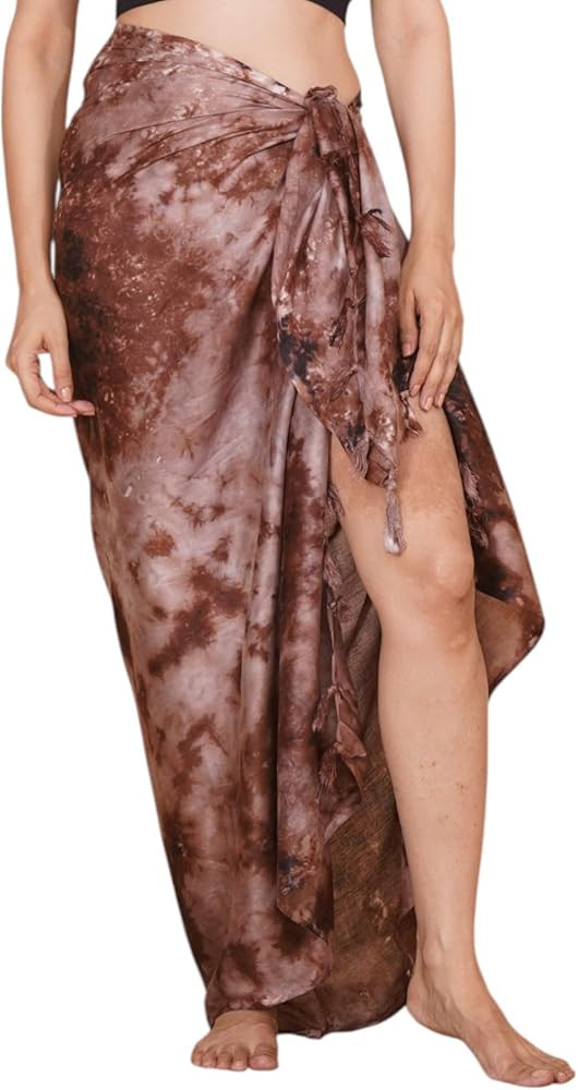 COTSILER Rayon Sarong Wraps For Women Beach Cover Up Skirt Swimsuit Wrap Pareo Coverups Tie Dye 6... | Amazon (US)
