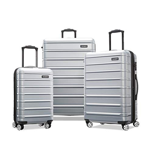 Samsonite Omni 2 Hardside 3 Piece Set - Includes Global Carry-On, Medium, & Large Checked Suitcases - 360° Dual Spinner Wheels - Integrated TSA Lock & Expansion - Amazon Exclusive - Artic Silver | Amazon (US)