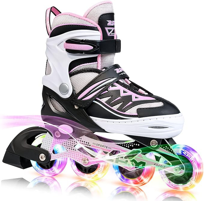 2PM SPORTS Cytia Pink Girls Adjustable Illuminating Inline Skates with Light up Wheels, Fun Flash... | Amazon (US)