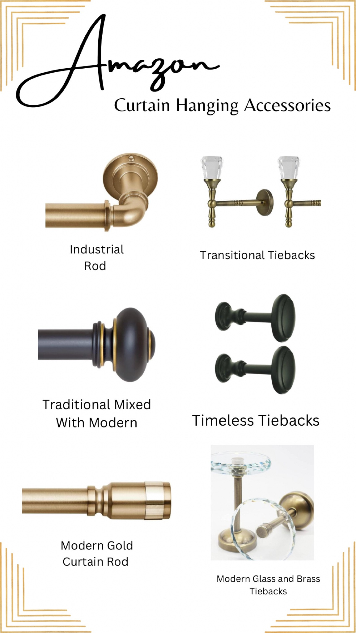 The best and most beautiful curtain hanging accessories for around your home! Whether traditional or modern in style, you can fine rods and tiebacks to suit your aesthetic. 
#curtain #curtainrods #windows

#LTKunder100 #LTKhome #LTKFind