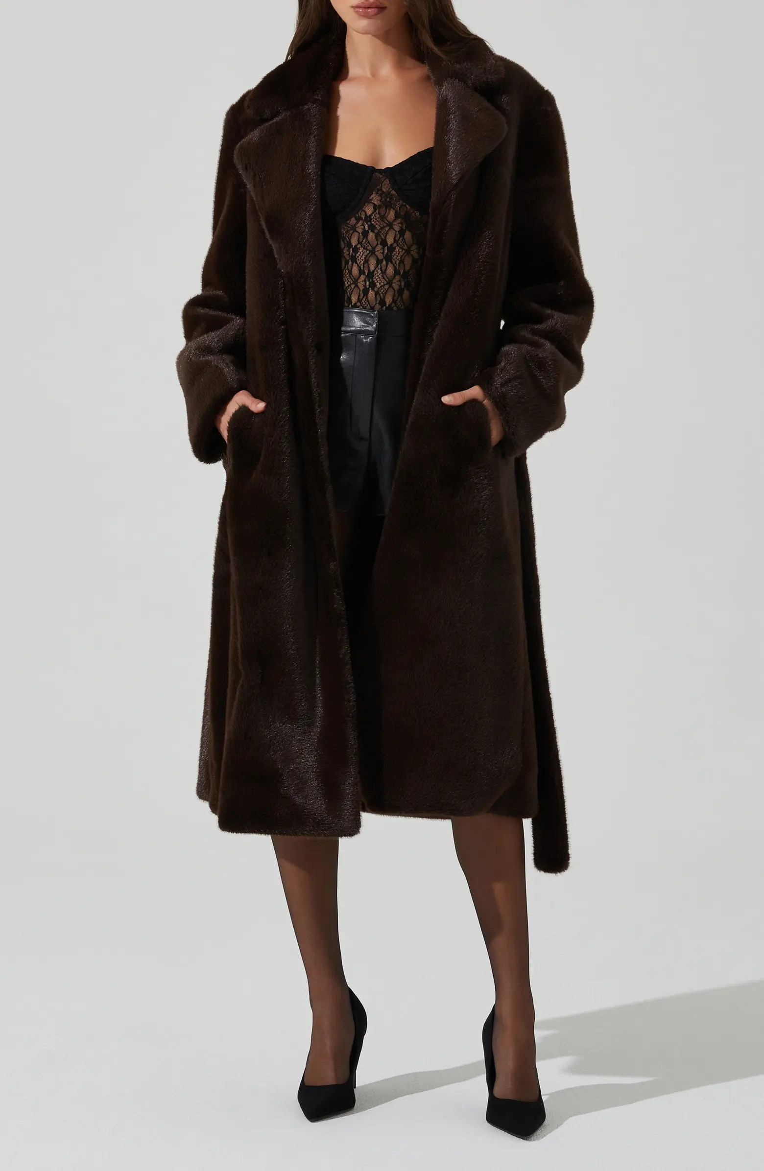 Maisie Faux Fur Long Coat | Nordstrom