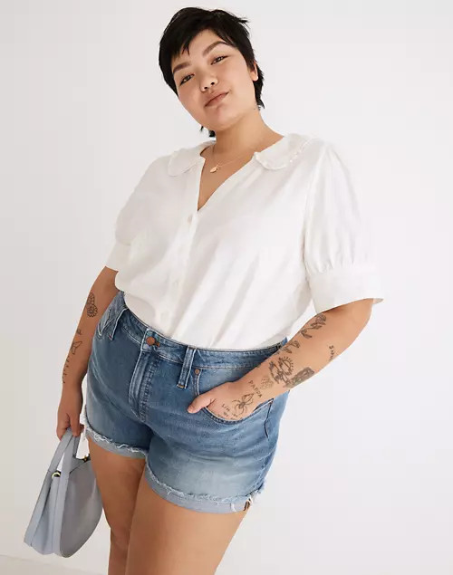 Plus Curvy High-Rise Denim Shorts in Lavista Wash | Madewell