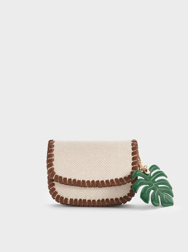 Taupe Blume Canvas Braided Chain-Handle Wallet | CHARLES & KEITH | Charles & Keith CA