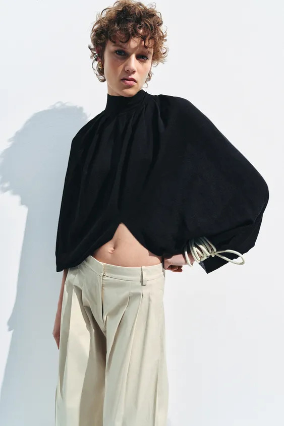 FINE KNIT CAPE TOP | Zara US