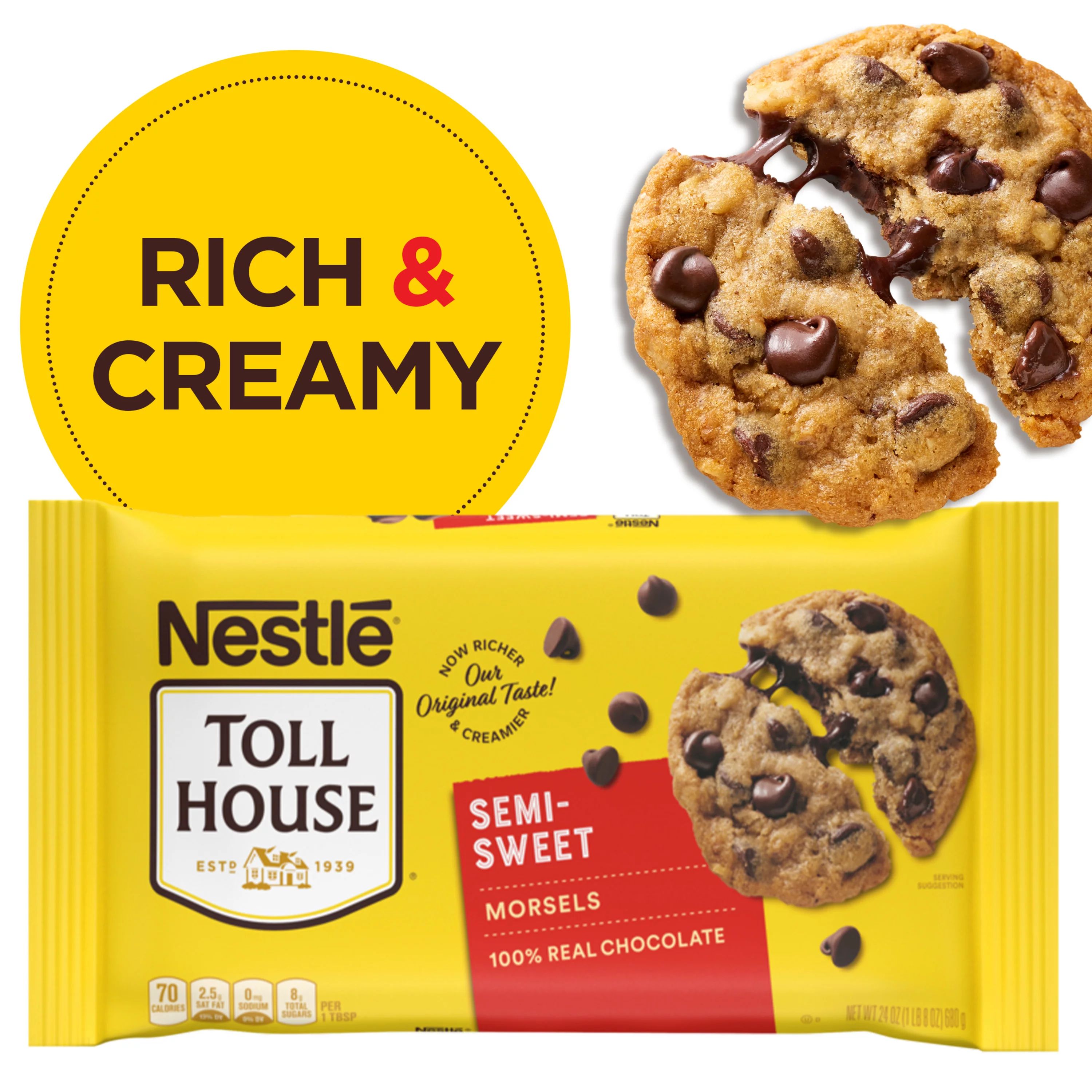 Nestle Toll House Semi-Sweet Chocolate Chip Morsels 24 Oz. Bag - Walmart.com | Walmart (US)