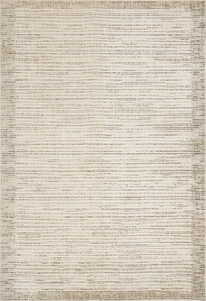 Bleecker BLE-02 Sand/Charcoal Striped Area Rug | Rugs Direct