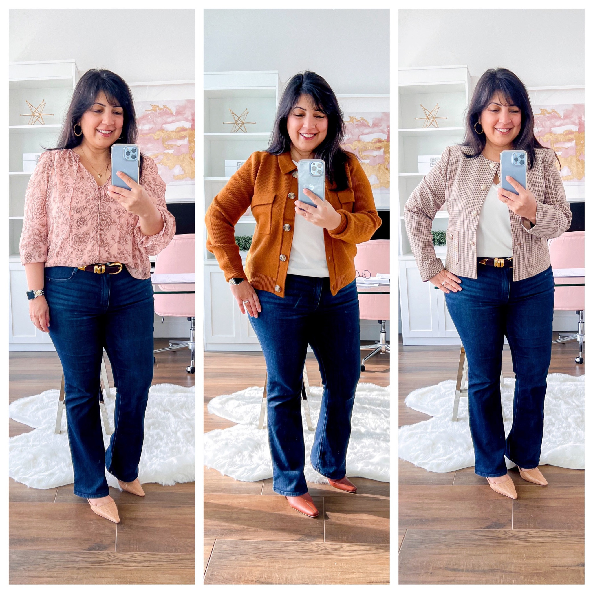 Loft Sale! Extra 50% off sale + free shipping! Love all of these tops for workwear or casual wear. They all make beautiful fall outfits! Wearing the blouse, sweater and blazer in size large petite. Wit and Wisdom bootcut jeans size 12 petite.

#LTKSeasonal #LTKCyberWeek #LTKSaleAlert