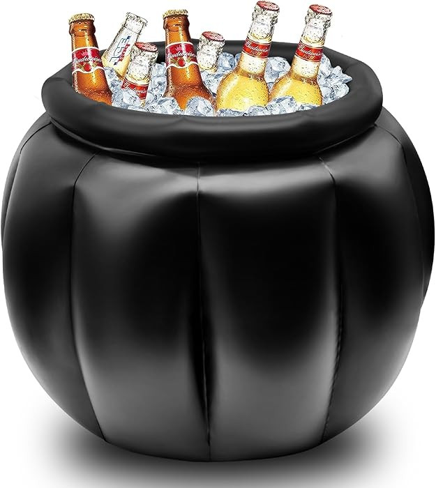 SpinLaLa 22 x 18 Inches Giant Black Inflatable Cauldron Kettle Halloween Cooler, Large Drink Hold... | Amazon (US)