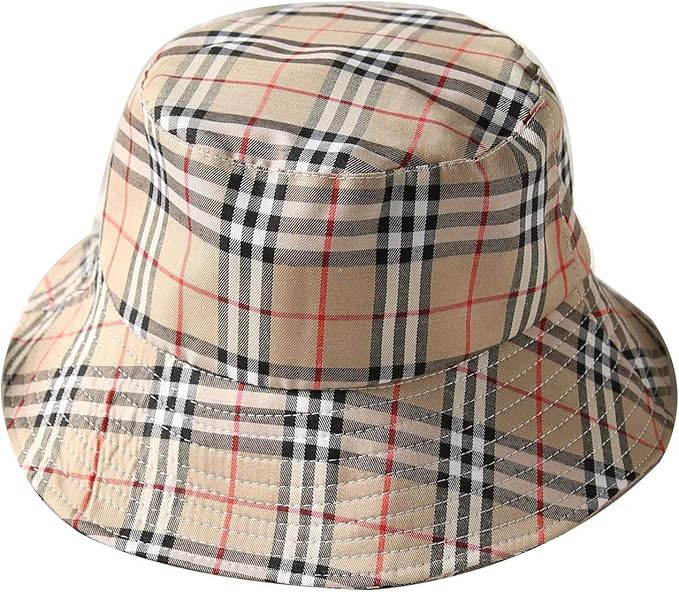 VIVICMW Flat Top Breathable Bucket Hats Cotton Bucket Hat Unisex Plaid Bordered Summer Cap Outdoo... | Amazon (CA)