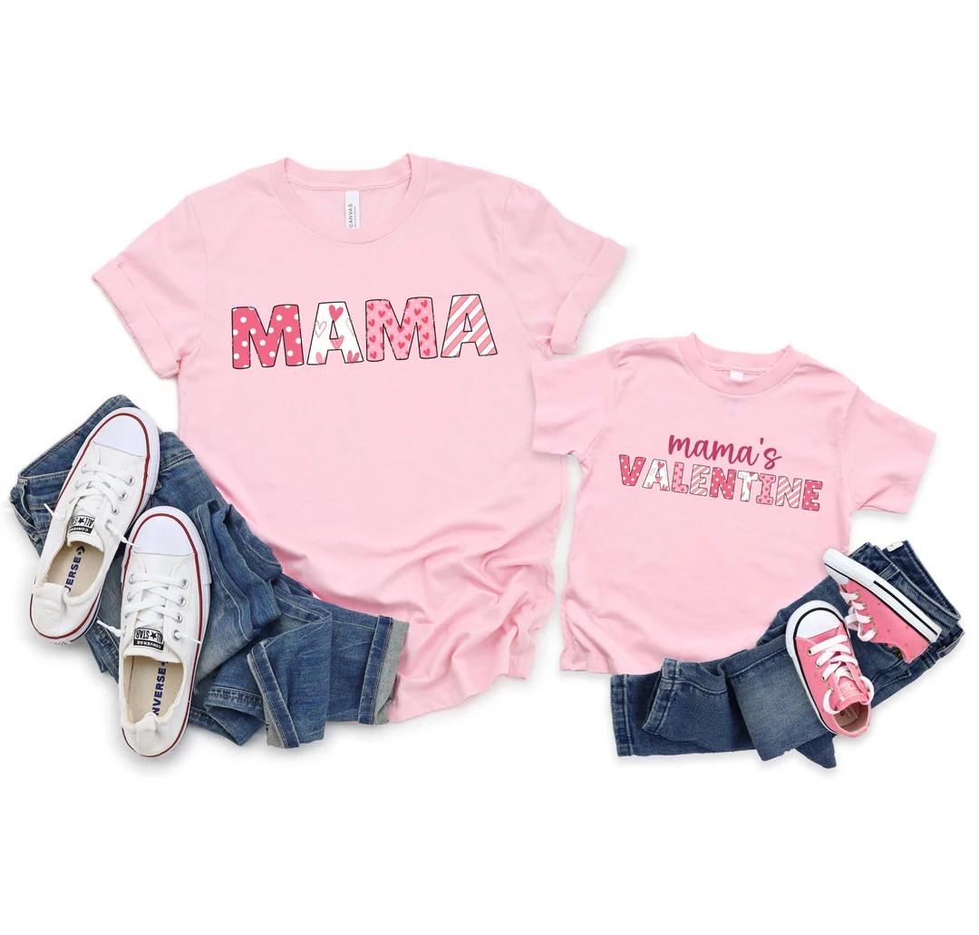 Mama and Mama's Valentine Shirts, Mom and Baby Matching Shirt, Mommy and Me Outfits, Mama and Min... | Etsy (US)
